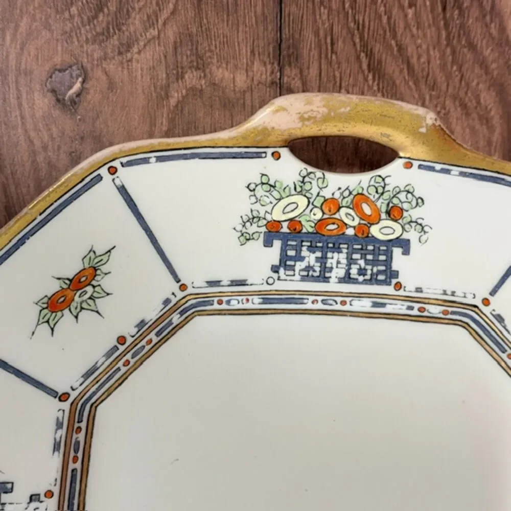 Antique B & O Co Limoges Handled Cake Plate Tray 10.5